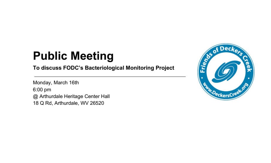 Postponed- Public Meeting on Bacteriological Monitoring Project